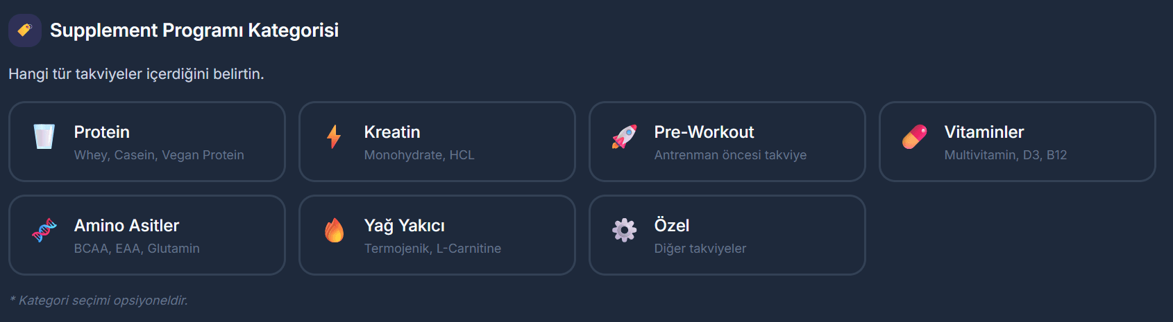 Supplement programı oluşturma